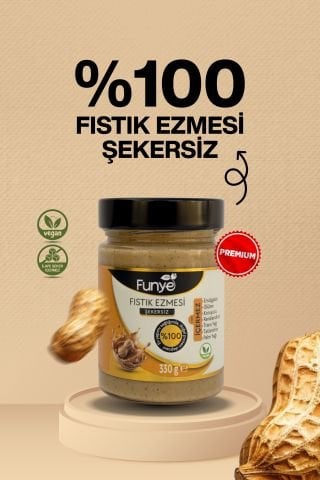 %100 Fıstık Ezmesi  – Katkısız, Şekersiz, Koruyucusuz Doğal Fıstık Ezmesi